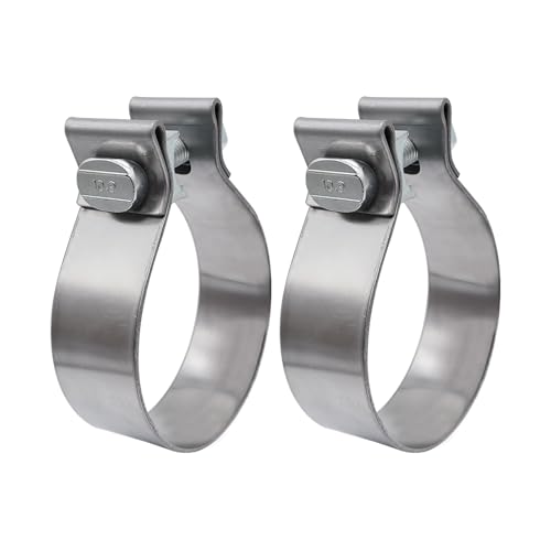 ROADFORMER 3 Inch Exhaust Clamp Narrow Band, Stainless Steel Muffler Band Clamp for 3" OD-ID Slip Fit Exhaust Pipe, Muffler, Catalytic Converter & Exhaust System Repair, 2 Pack by ROADFORMER - Image 3