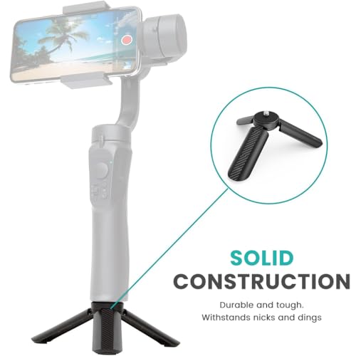 Image of Zibuyu Mini Tripod Desktop Stand Stabilizer Holder, 1 /4 inch Screw, Compatible with GoPro, Small DSLR, Camera, Pocket Projector, Black