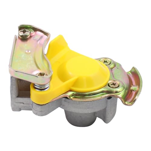 Kupplungskopf M16 mit Ventil ohne Ventil Set Druckluftkopf rot gelb M16x1,5 mit Staubkappe Filter für LKW Zugmaschine Traktor Druckluft Motorwagen Zugfahrzeug Traktoren Bremse Anhänger Auflieger