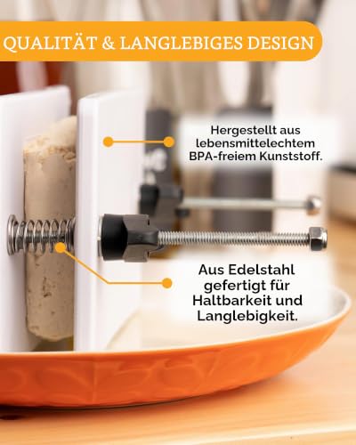 Foto von Tofupresse für Extra Festen Tofu - von Healthy Express - Hochwertige Gewölbte Tofu Presse für Beste Ergebnisse mit Festem/Extra Festem Tofu (2 Posten/ 2 Federn oder Upgrade mit 2 Posten/ 4 Federn)