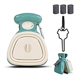 AMBAYLOG Medium Pooper Scooper, Portable and Handheld Size for Walking Large and Small Dogs Outside Yard or Travel Outdoors, Pup Poop Scoop with Container and 30pcs Pet Waste Bag Attachment