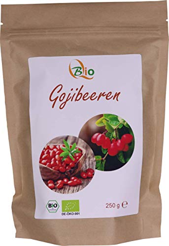 Bio Gojibeeren - Luftgetrocknet - 250g - Trockenfrucht - Viel Vitamin C - essentielle Fettsäuren