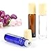10ml/0.34oz Glass Essential Oil Roll-on Vial Bottles Cosmetic Makeup Perfume Lip Gloss Storage Holder Packing Container Beauty Tool Pack of 3 Clear