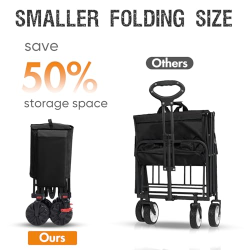 Image of Portal 300L Large Wagons Carts Foldable with Tailgate, 550LB Heavy-Duty Collapsible Beach Wagon with All-Terrain Wheels, Oversized Folding Wagon for Camping, Sports, and Pets | Large Heavy-Duty Collapsible Beach Wagon with All-Terrain Wheels, Oversized Folding Wagon for Camping, Sports and Pets