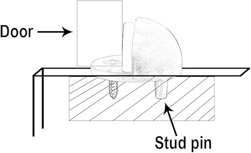Miniatura 5 de QCAA Tope de puerta de piso de cúpula baja de latón macizo, espacio de 14"-34" desde Floor Buttom, negro mate, paquete de 2, fabricado en Taiwán