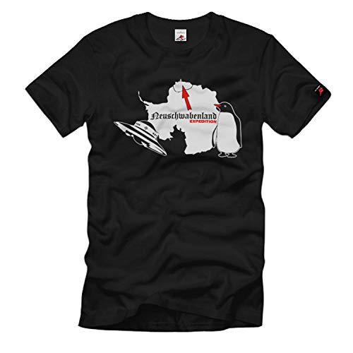 T-Shirt 1623 Nouvelle-Souabe Antarctique Allemande Expedition Antarctique UFO Noir 4XL