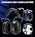 PROHEAR 038 Ear Protection Safety Earmuffs for Mowing, 28dB Noise Reduction Passive Hearing Protector, Compact Foldable Headset for Shooting Construction Power Tools, Black