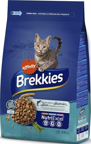 Brekkies Pienso para Gatos con Salmon, Atun y Verduras 3,5kg
