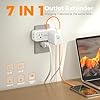 Surge Protector Outlet Extender, TESSAN Multi Plug Splitter with 4 Electrical Outlets 3 USB Ports(1 USB C), Multiple Plug Mini Wall Expander for Home Bathroom Office Dorm Room Essentials