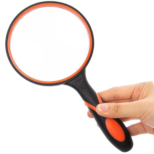 10X Handheld Magnifying Glass with Soft Rubber Handle