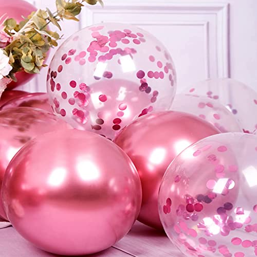 Image of AMFIN Pink Theme Birthday Decorations /Pink Baby Shower Confetti /Birthday Decoration Girl /Anniversary Party Balloons /Welcome Girl Room Decoration /Confetti Decoration Balloons - Pack of 200