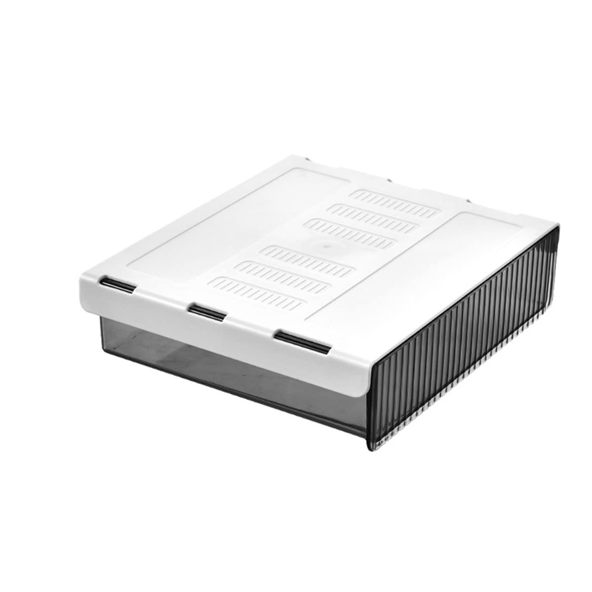 Sous le Tiroir de Bureau Grande Boîte de Rangement Cachée de Support Auto-adhésif Organiseur de Bureau de Crayon en Plastique pour Maison Ecole (noir, L: 23 x 33 X 8 cm)