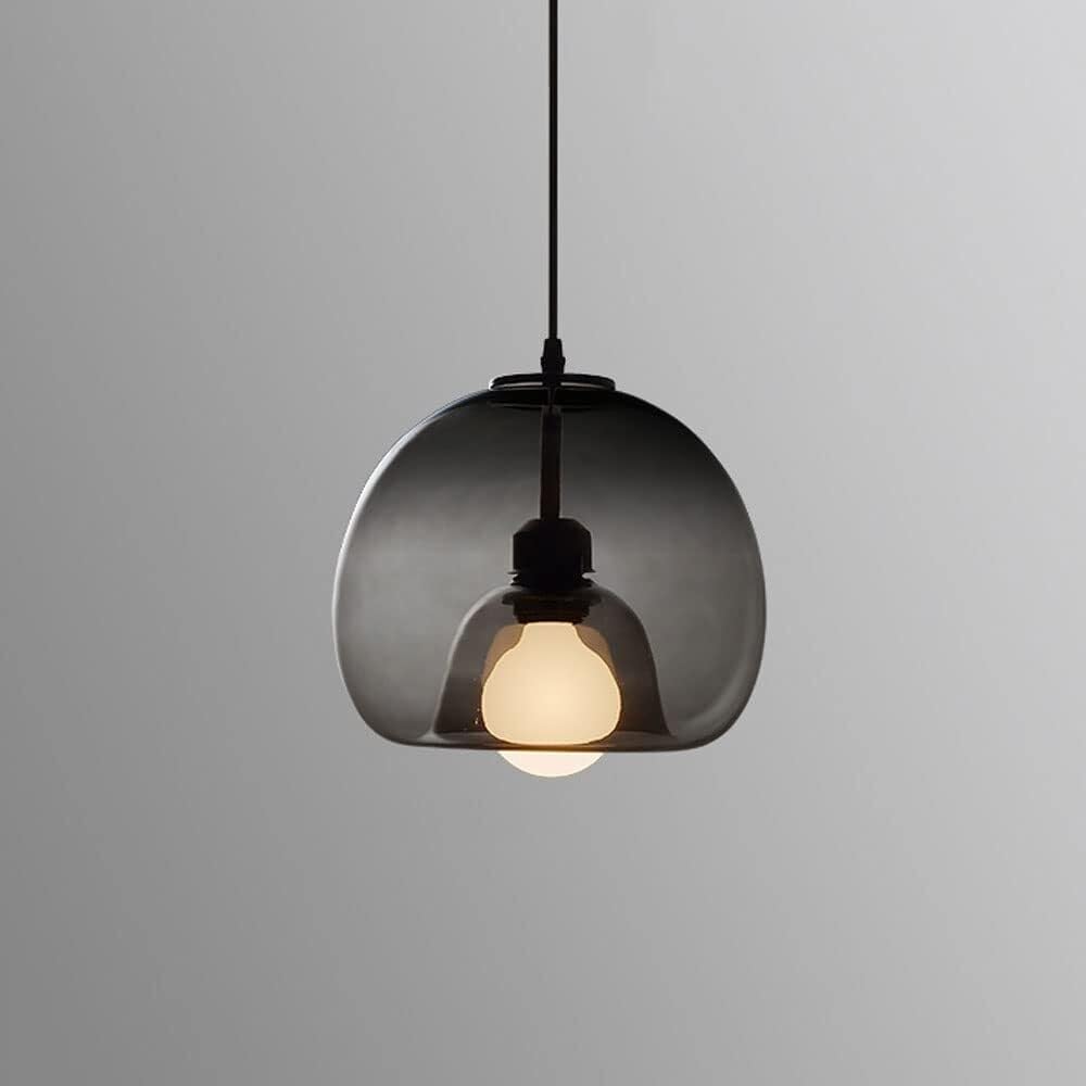 Suspension en verre ambré luminaire suspendu de plafond réglable pour décoration de café