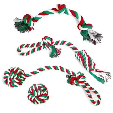 Twoear US Christmas Dog Rope Toy 4 Pack - Puppy Teething Toys for Small Breed — $15.99 (16% off)