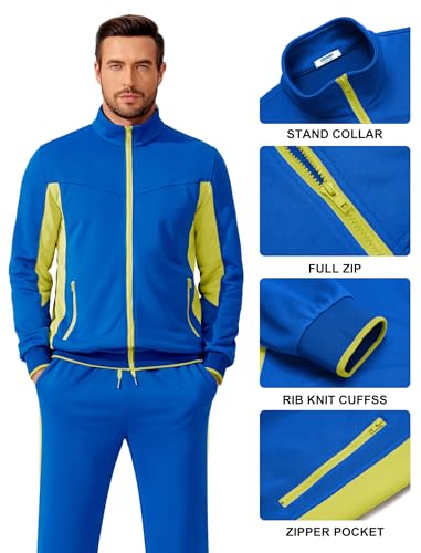 COOFANDY Men's Tracksuits 2 Piece Athletic Track Suit Jogging Running Sweatsuits Casual Warm Full Zip Sports Set4