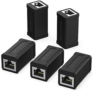 RJ45 Inline Coupler, BENFEI 5 Pack Cat7 Cat6 Cat5e Ethernet Coupler Female to Female