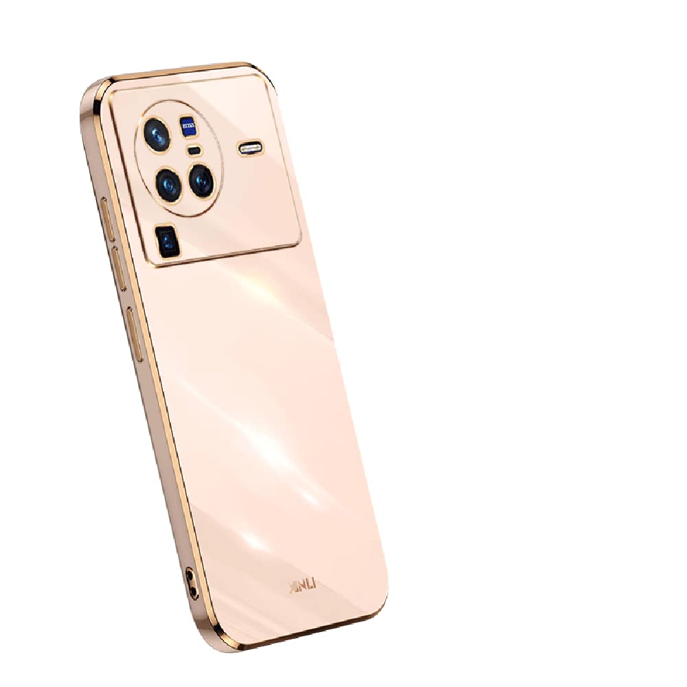 USIX Case for Vivo X80 Pro 5G Soft TPU Electroplating Protective Cover, Pink