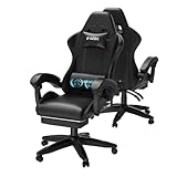 bigzzia Silla Gaming, Silla Ergonómica con Reposapiés para Videojuegos,...