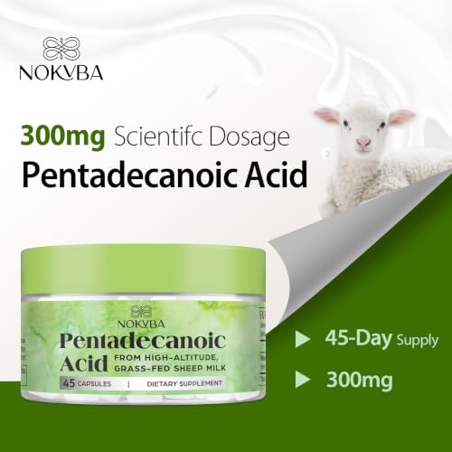Image of Pentadecanoic Acid C15:0 Supplements 300mg High-Altitude Sheep Milk Sourced | 45 Capsules
