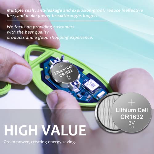 PKCELL CR 1632 Lithium Battery 3V CR1632 Battery (5-Count (Pack of 1))