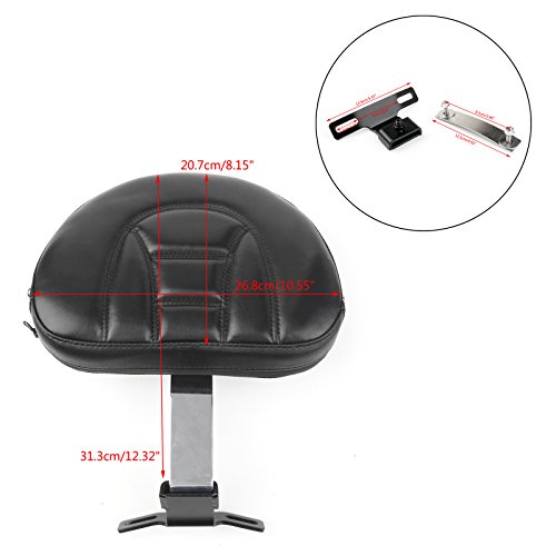 Topteng Chrome Back Rest, Motorcycle Driver Seat Rider Backrest Pad Driver Backrest for Haley Davidson Fatboy/Heritage Softail Models 2007-2017 by Topteng - Used condition - Image 2