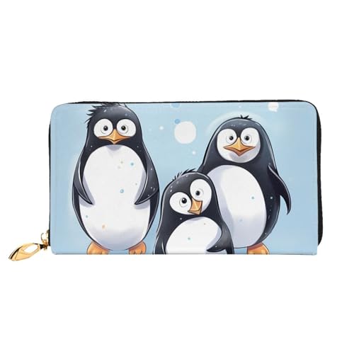 Cute Penguins Women's Wallet Large Capacity Credit Card Holder Zip Phone Clutch Ladies Travel Purse