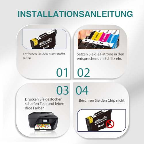 GILIMEDIA Ersatz für 604 Patronen Kompatibel mit Epson XP-3200 Druckerpatronen mit Expression Home XP-4200 XP-4205 XP-2205 XP-2200 XP-3205 Workforce WF-2910 WF-2930 WF-2935 WF-2950 (10er-Pack)