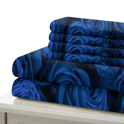 Housse de Couette Bleu Géométrique King 220x240cm en Microfibre - 7