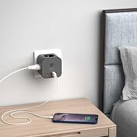 VEFVE Steckdosenwürfel ohne Kabel, Mehrfachstecker mit 20W USB-C - Schwarz – Ansicht 8