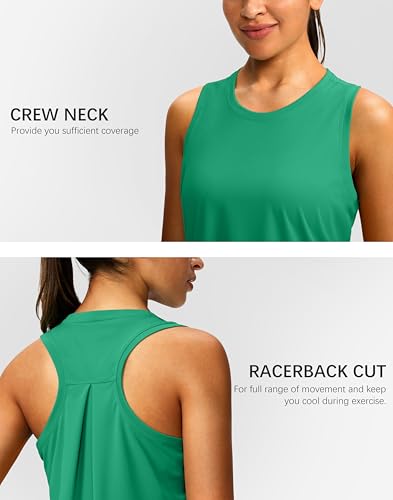 Image of Women's Workout Tops Racerback Athletic Tank Tops Sleeveless Loose Fit Yoga Running Gym Shirts for Women