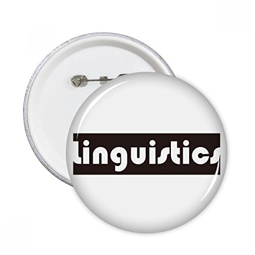 Pins rond noir badge bouton vêtements décoration cours et major linguistique 5pcs XL