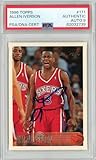 Graded 1996 Topps Allen Iverson #171 Rookie RC Basketball Card PSA 9 Auto Grade Mint