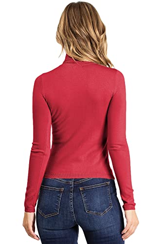 Image of Ambiance Apparel Women's Ribbed Long Sleeve Turtleneck Top