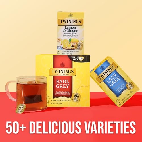 Twinings of London Earl Grey Black Tea Bags, 100 Count