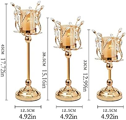candle-holder Flower Branch Crystal Candle Holder Decoration Lamp Luxury Romantic Dining Table Candle Light Dinner Props Home Decoration Candle Holder candlestick(Medium)