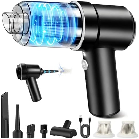 Beetast Handheld Car Vacuum Cleaner, 12000Pa Portable Handheld Vacuum Blow & Suction,120W High Power Hand Held Vacuum with LED Light and Multi-Nozzles for Car, Home, Office, Keyboard, Pet Hair