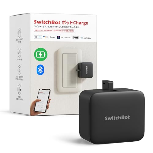 SwitchBot �{�b�gCharge �X�C�b�`�{�b�g �[�d�� �X�C�b�` �{�^���ɓK�p �w���{�b�g �X�}�[�g�X�C�b�` �X�}�[�g�z�[�� ���C�����X �^�C�}�[ �X�}�z�ŉ��u���� Alexa, Google Home, Siri, IFTTT�ȂǂɑΉ�(�n�u�K�v
