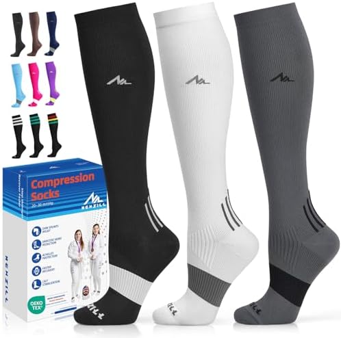 NEWZILL Medical Compression Socks for Women & Men, 20-30 mmHg Kne...