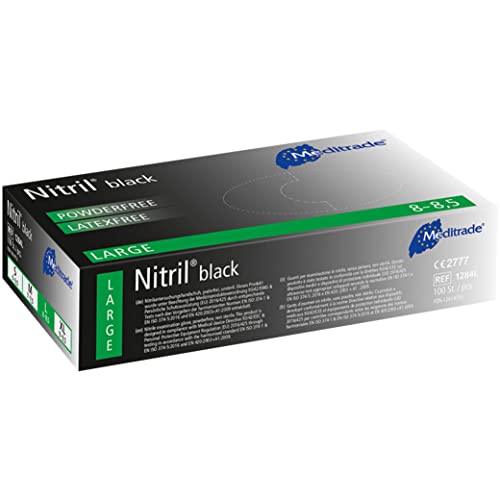 meditrade 1284l - Guantes, color negro (10 unidades) Cover