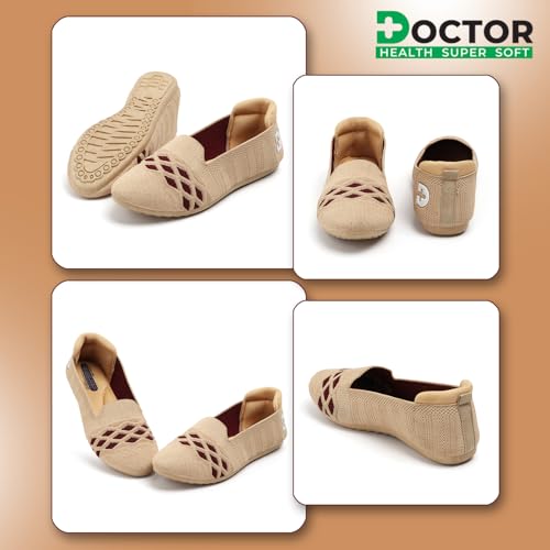 Image of DOCTOR HEALTH SUPER SOFT Women Breathable Knit Running Shoe | Lightweight Slip-On Casual Shoes | Comfortable Walking Loafers Anti-Slip Everyday Wear Footwear