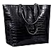 ANTONIO VALERIA Alexis Black Printed Leather Tote/Top Handle Shoulder Bag for Women