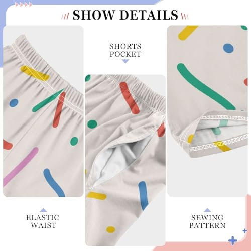 Fun Color Line Boys Pants Boys Athletic Pants Long Pant for Boywith Pockets Wide-Leg Size 6-14Y4