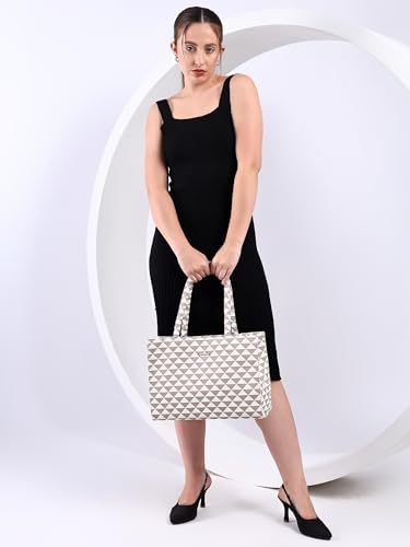 Carrylux-Spacious-Tote-Handbag-Shoulder-Bag-For-Women-With-Embossed-Geometric-Print