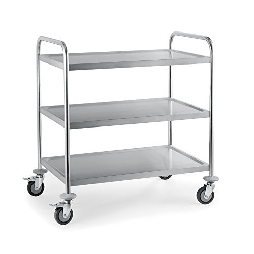 Carrello da ristorazione con 3 ripiani, in acciaio...