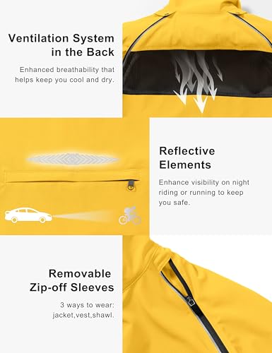 Image of Little Donkey Andy Women's UPF 50+ Cycling Jacket Windbreaker with Removable Sleeves