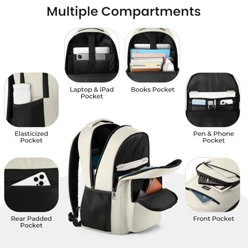 Image of YAMTION Laptop Backpack for Men and Women, Black Backpack, School Backpack for Boys and Girls, Bookbag, Work Backpack Fits 15.6 Inch Laptop and Notebook