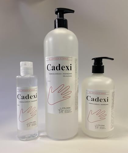 Cadexi Gel hidroalcoholico PACK OFERTA- gel de manos- Estel Farma (1 botella 200mL, 1 botella de 500mL y 1 botella de 1000mL)