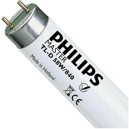 PHILIPS Fluorescent Light Bulbs TL-D 58 Watt 840 Pack of 10 [Energy Class G]