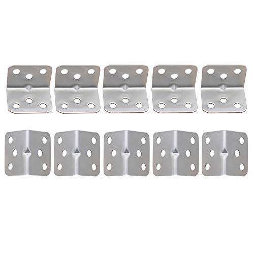 Yetaha 10PCS Right Corner Brackets 26 x 26 x 35.5 mm, Stainless Steel L Bracket, 90 Degree Corner Brace Joint Connector