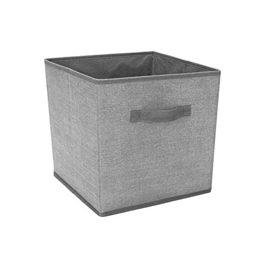 Simplify Collapsible Cube Bin Heather Grey Soft Storage Collection | Nonwoven Fabric | 1 Cubic Feet